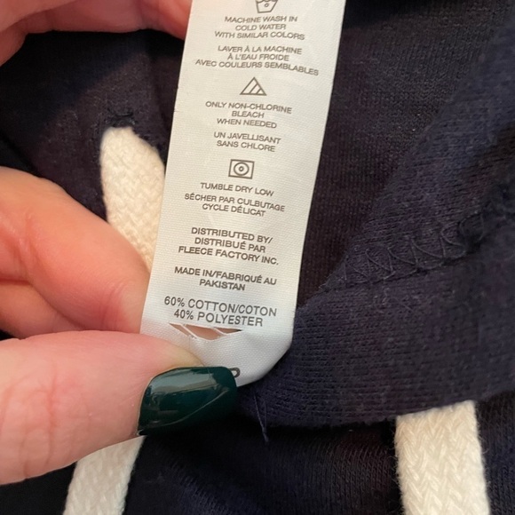 Fleece factory navy blue hoodie - Picture 8 of 8